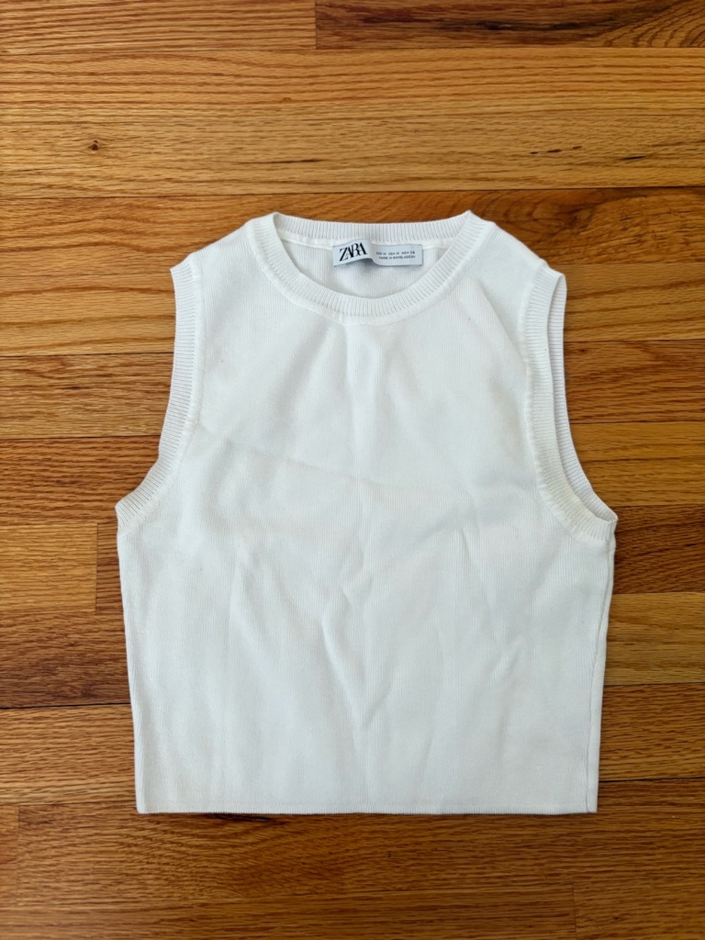 Zara Cream Crewneck Knit Top